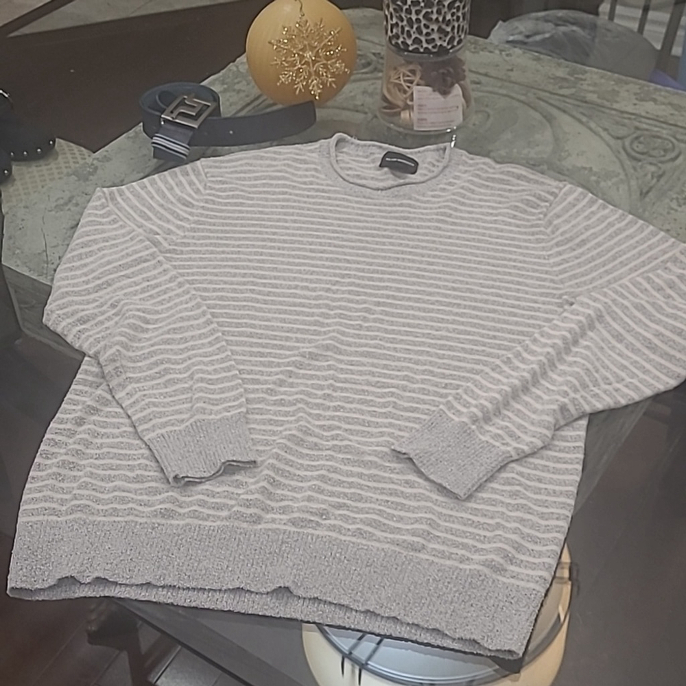 Club Monako crew neck men's paterned stripped sweater medium
